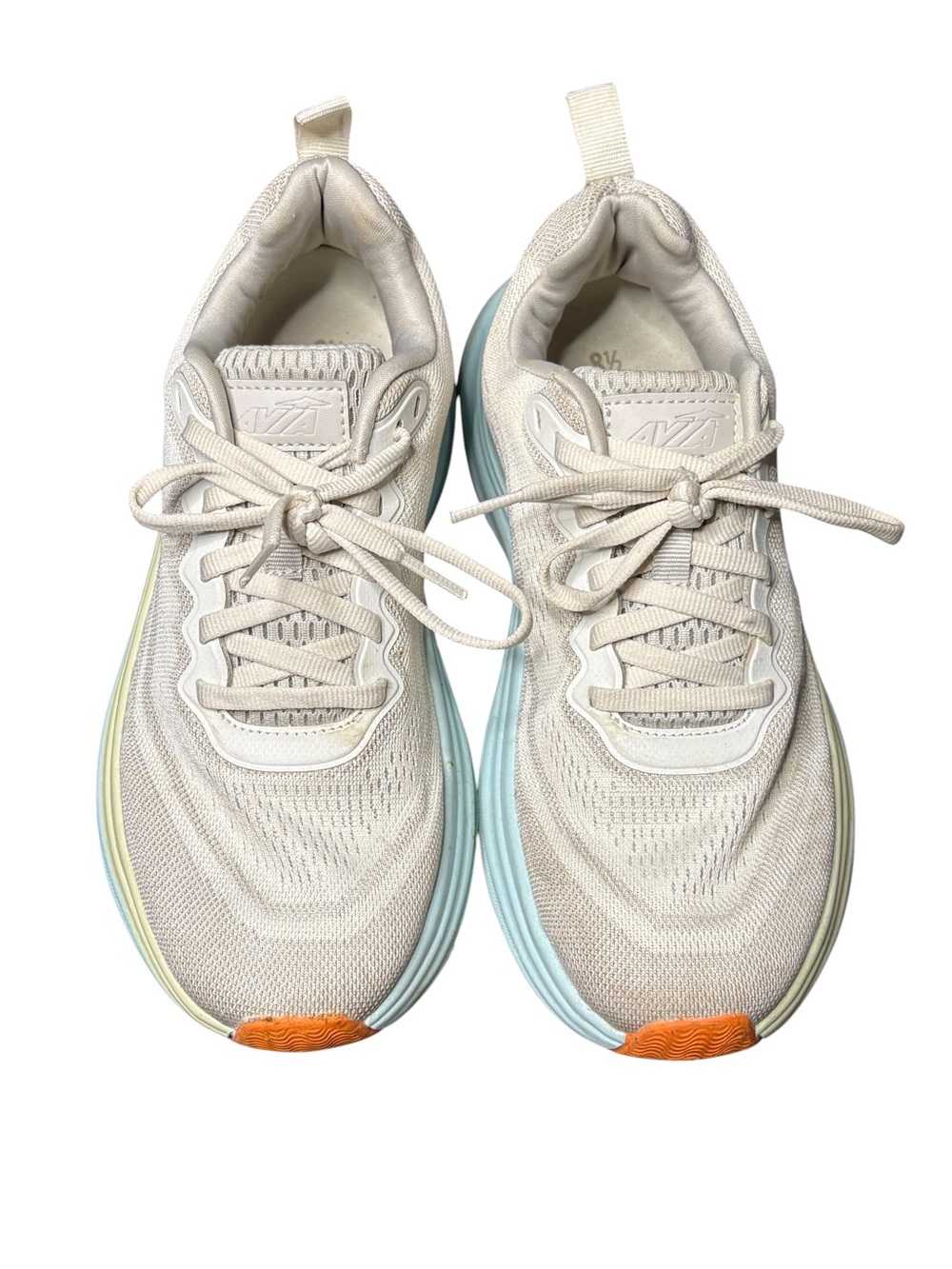 Avia Women’s 8.5 Comfort Performance Running Sneakers Tan Blue Orange